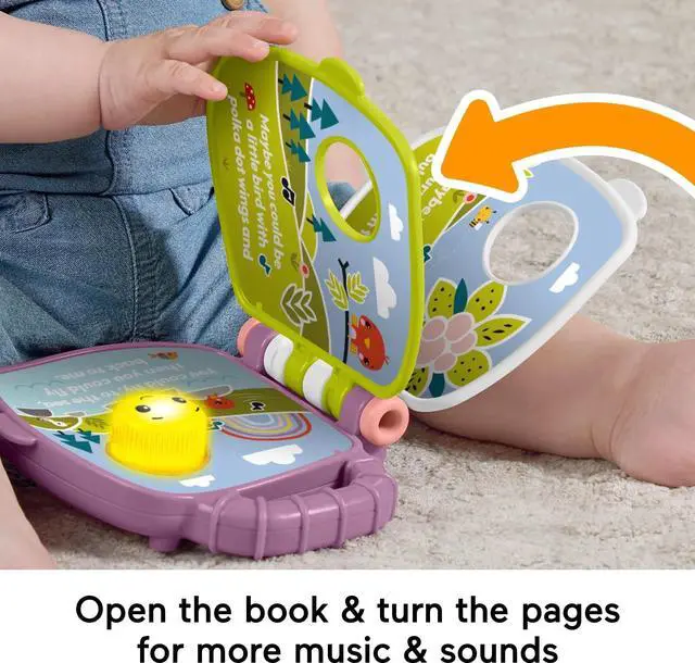 Alt view image 4 of 6 - _Mega Brand Purple Monkey Musical Storybook Electronic Learning Toy for Baby & Toddler