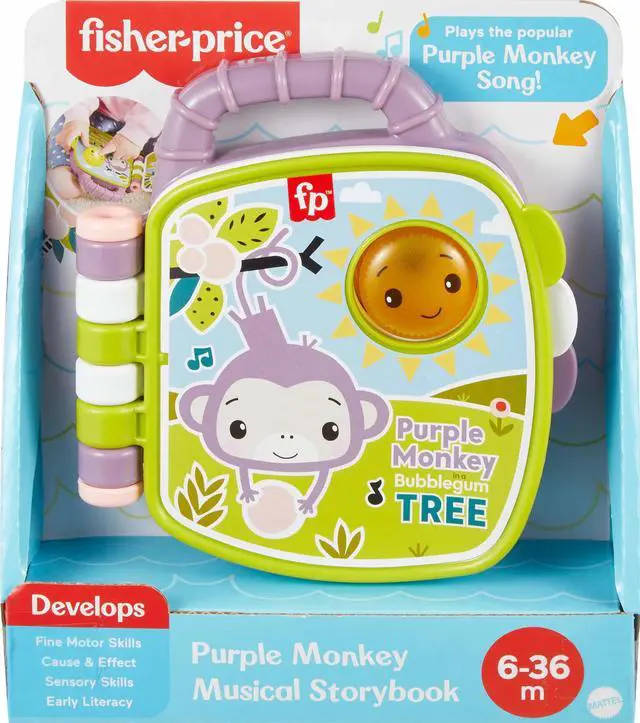 Alt view image 6 of 6 - _Mega Brand Purple Monkey Musical Storybook Electronic Learning Toy for Baby & Toddler