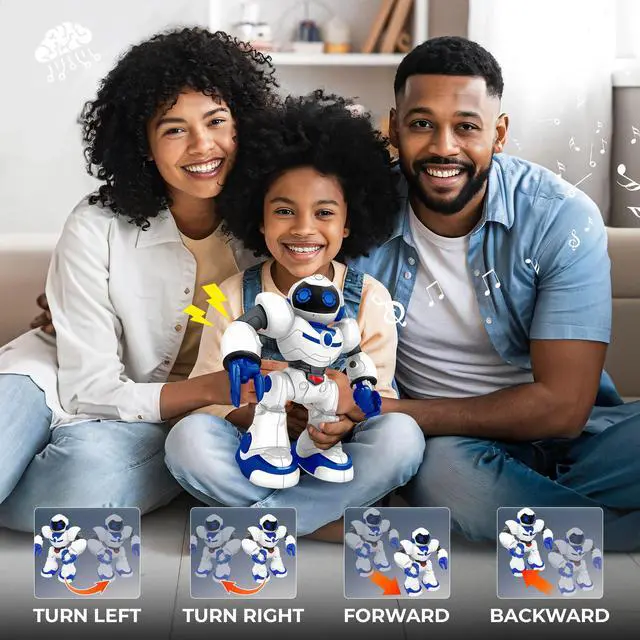 Alt view image 4 of 7 - _Mega Brand RC Robot for Kids, _Mega Brand Intelligent Programmable Robot with Infrared Controller Toys, Smart Robot for Kids 3-10, White