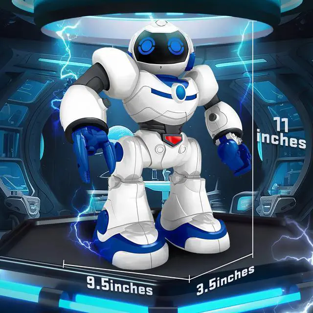 Alt view image 7 of 7 - _Mega Brand RC Robot for Kids, _Mega Brand Intelligent Programmable Robot with Infrared Controller Toys, Smart Robot for Kids 3-10, White