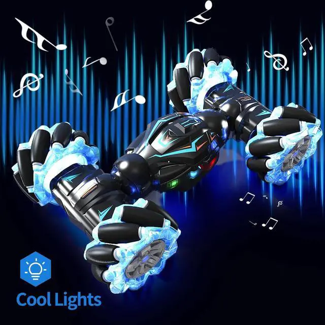 Alt view image 2 of 6 - _Mega Brand RC Stunt Car, 2.4GHz 4WD Gesture Sensing Remote Control Car with Lights Music 360° Rotating Vehicles