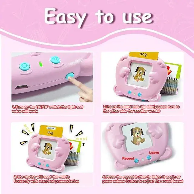Alt view image 3 of 7 - _Mega Brand Tarjetas Flash Educativas, Juguete Electrónico Inglés de Aprendizaje Temprano para Niños, Regalo de Cumpleaños