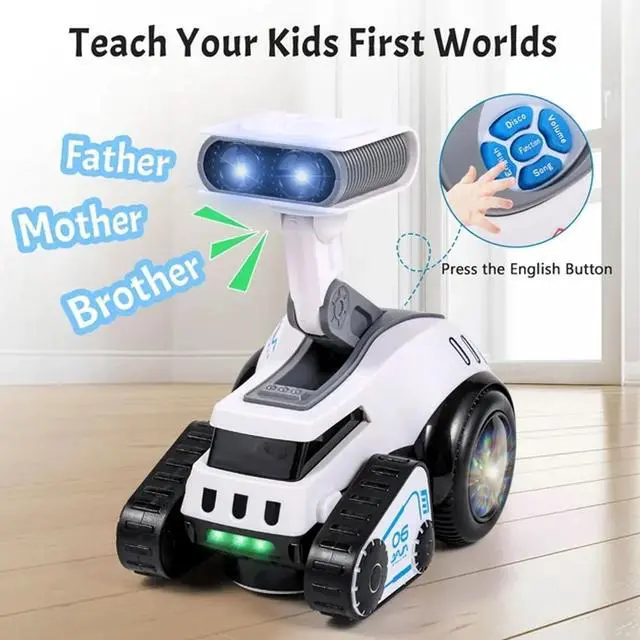 Alt view image 4 of 7 - _Mega Brand Robot Toy for Kids,Electronic Toy Robot with Dances, Plays Music and Songs, Light up Shine Eyes, Volume Adjust ,Gift for Kids, Toddlers, Boys and Girls