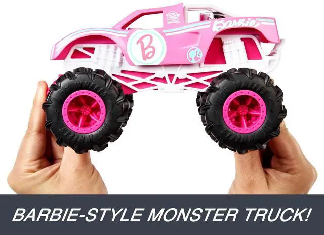 Alt view image 2 of 6 - _Mega Brand Barbie Monster Truck RC, Battery-Powered Remote-Control Toy Truck in 1:24 Scale