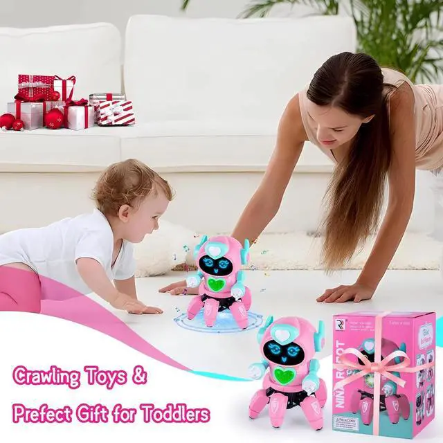 Alt view image 3 of 7 - _Mega Brand Robot Toy for Kids,Smart Electronic Walking Dancing Robot Toys with Flashing Lights and Music,Toddler Toys for Birthday Christmas Presents for 3+ Boys Girls,Pink
