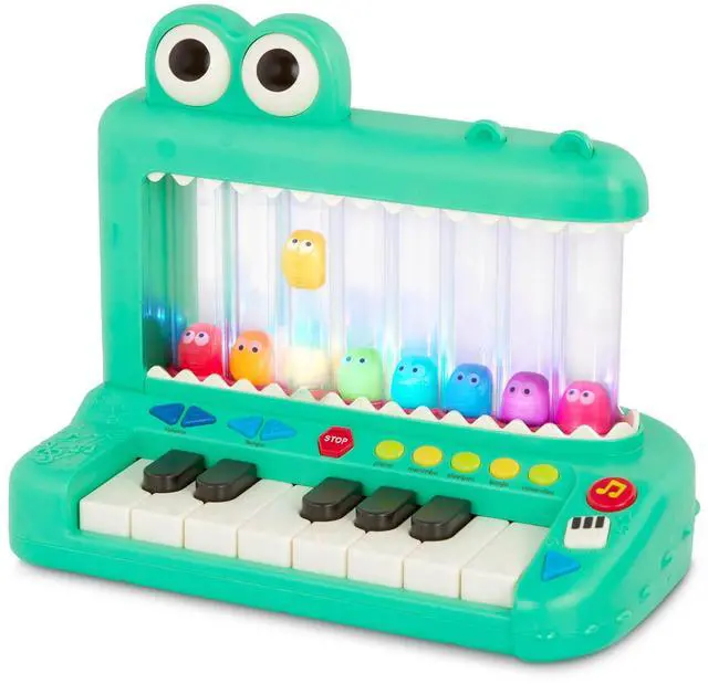 Main image of _Mega Brand Croco Pop Piano Toy Keyboard with Songs Sounds Lights, Baby and Toddler Toys