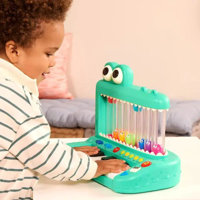 Alt view image 5 of 7 - _Mega Brand Croco Pop Piano Toy Keyboard with Songs Sounds Lights, Baby and Toddler Toys