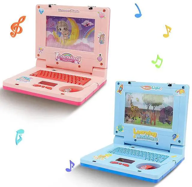 Main image of _Mega Brand Toy Computer Laptop Tablet Baby Children Educational Learning Machine Toys Electronic Kids Study Game, Laptop for Kids Ages 3+Blue