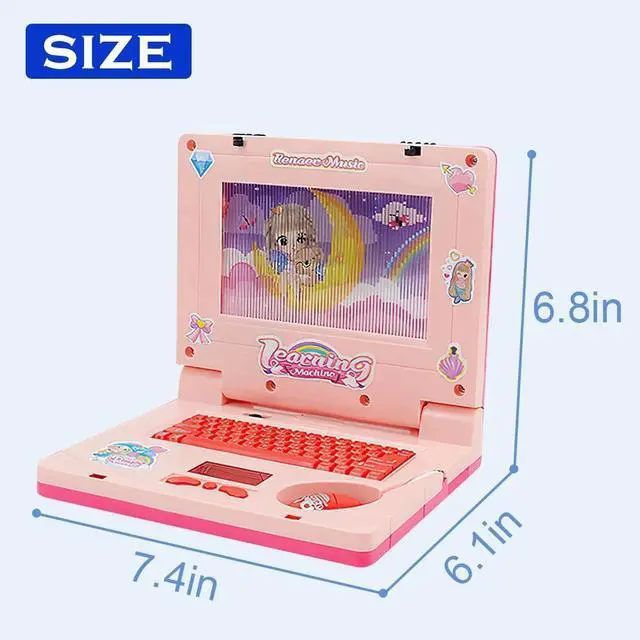 Alt view image 4 of 7 - _Mega Brand Toy Computer Laptop Tablet Baby Children Educational Learning Machine Toys Electronic Kids Study Game, Laptop for Kids Ages 3+Blue