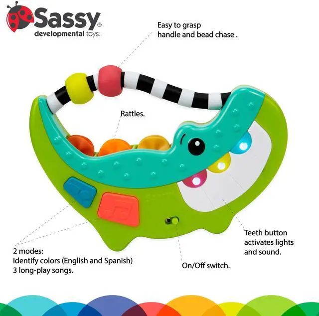 Alt view image 2 of 7 - _Mega Brand Rock-a-Dile Musical & Developmental Electronic Baby Toy - 6 Months and Up