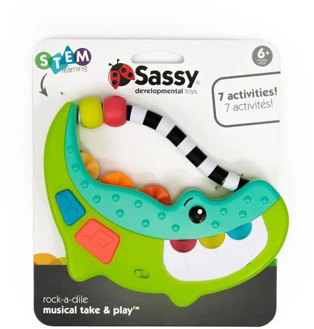 Alt view image 7 of 7 - _Mega Brand Rock-a-Dile Musical & Developmental Electronic Baby Toy - 6 Months and Up