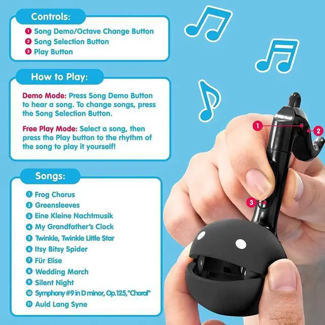 Alt view image 3 of 6 - _Mega Brand Melody Portable Small Size Electronic Keychain Musical Toy from Japan - Black