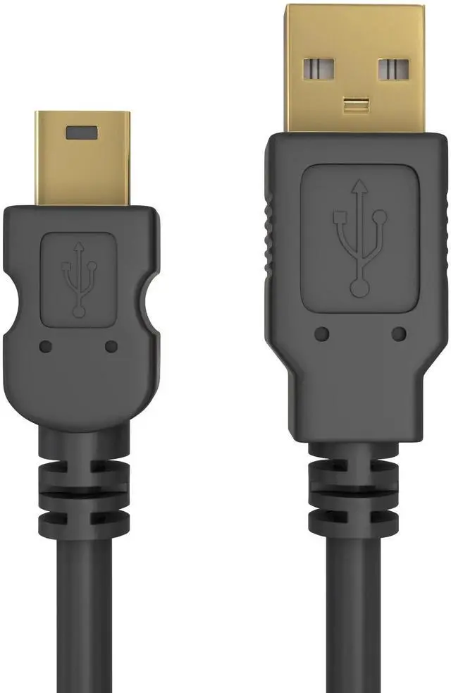Alt view image 4 of 7 - _Mega Brand - Mini USB Cable 6ft USB A to Mini B Data Transfer USB Charging Cable 5 Pin Mini USB to USB Male to Male Cable for PC, Laptop, Car Dash Cam, Digital Camera - Black