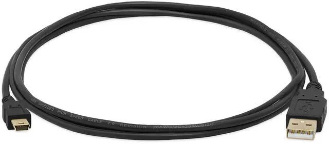 Alt view image 2 of 7 - _Mega Brand - Mini USB Cable 6ft USB A to Mini B Data Transfer USB Charging Cable 5 Pin Mini USB to USB Male to Male Cable for PC, Laptop, Car Dash Cam, Digital Camera - Black