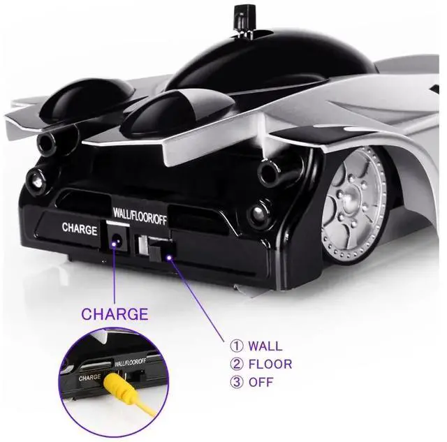 Alt view image 3 of 7 - _Mega Brand Electric Remote Control Wall Climbing Wireless RC Car Toy, 360 Degree Rotation Stunt Cars Toy for 4 5 6 7 8 9 10 11 12 Years Old Boys Kids, Silver