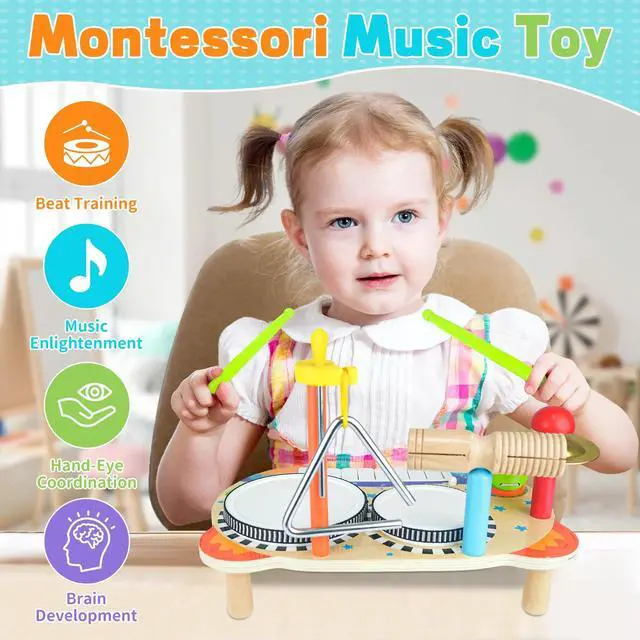 Alt view image 5 of 7 - _Mega Brand Kids Electronic Piano Drum Set, Musical Instruments for Toddlers, Montessori Toys Baby Music Set, Toys for Boys Girls 18 Months and Above
