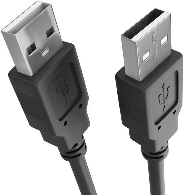 Main image of _Mega Brand - USB to USB Cable 6ft USB A to A Male to Male USB 2.0 Cable Data Transfer USB Cord for Laptop, PC, USB Hub, Hard Drive, Laptop Cooler - Black