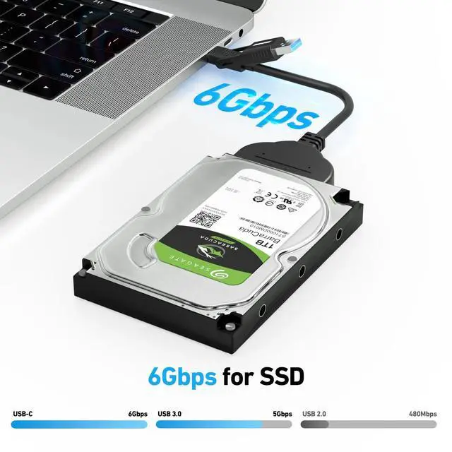 Alt view image 9 of 14 - Benfei Sata To Usb Cable, Benfei Usb 3.0 To Sata Iii Hard Driver Adapter Compatible For 2.5 Inch Hdd And Ssd
