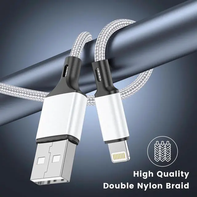 Alt view image 5 of 7 - _Mega Brand 3Pack Lightning Charger Cord, Long USB Lightning Cable 6/6/10 Feet,High/Data Sync 6&10 Feet iPhone Charging Cable Compatible for Apple iPhone 14/13/12/11 ProMax/XS/XR/8/iPad
