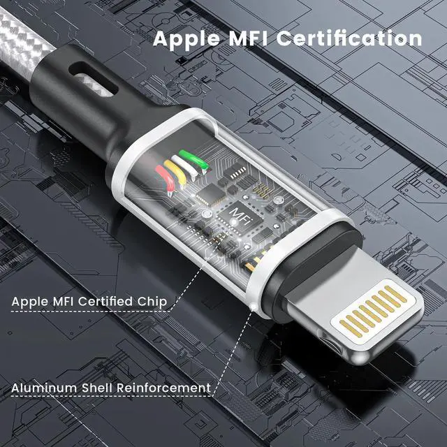 Alt view image 7 of 7 - _Mega Brand 3Pack Lightning Charger Cord, Long USB Lightning Cable 6/6/10 Feet,High/Data Sync 6&10 Feet iPhone Charging Cable Compatible for Apple iPhone 14/13/12/11 ProMax/XS/XR/8/iPad