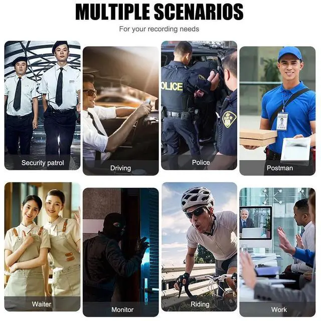 Alt view image 2 of 7 - _Mega Brand 20-hour 1080P Camcorder Mini Police Body Camera HD 180° Video DVR IR Night Cam