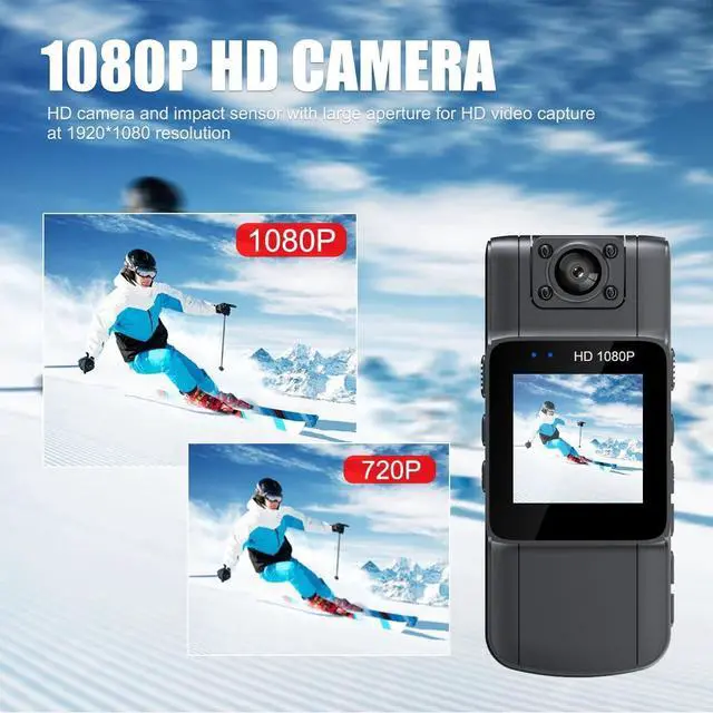 Alt view image 6 of 7 - _Mega Brand 20-hour 1080P Camcorder Mini Police Body Camera HD 180° Video DVR IR Night Cam
