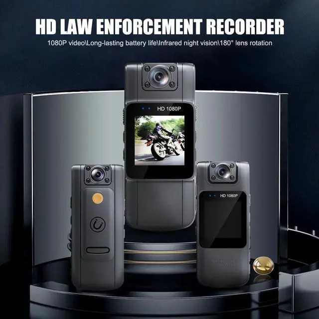 Alt view image 7 of 7 - _Mega Brand 20-hour 1080P Camcorder Mini Police Body Camera HD 180° Video DVR IR Night Cam