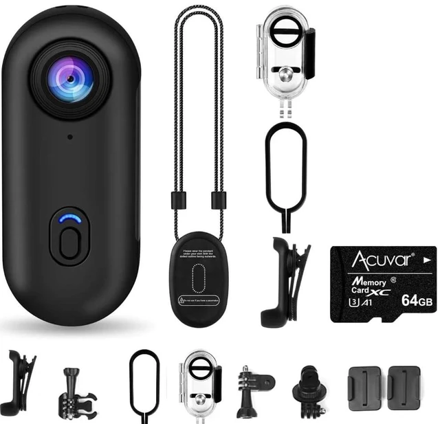 Main image of _Mega Brand 64GB FHD 1080P Mini Body Camera, Wearable Action Body Cam, Thumb Size Hands Free Recording Body Worn Camera, Premium Portable Camcorder Mount Anywhere for Pet Walking, Work, Travel (Black)