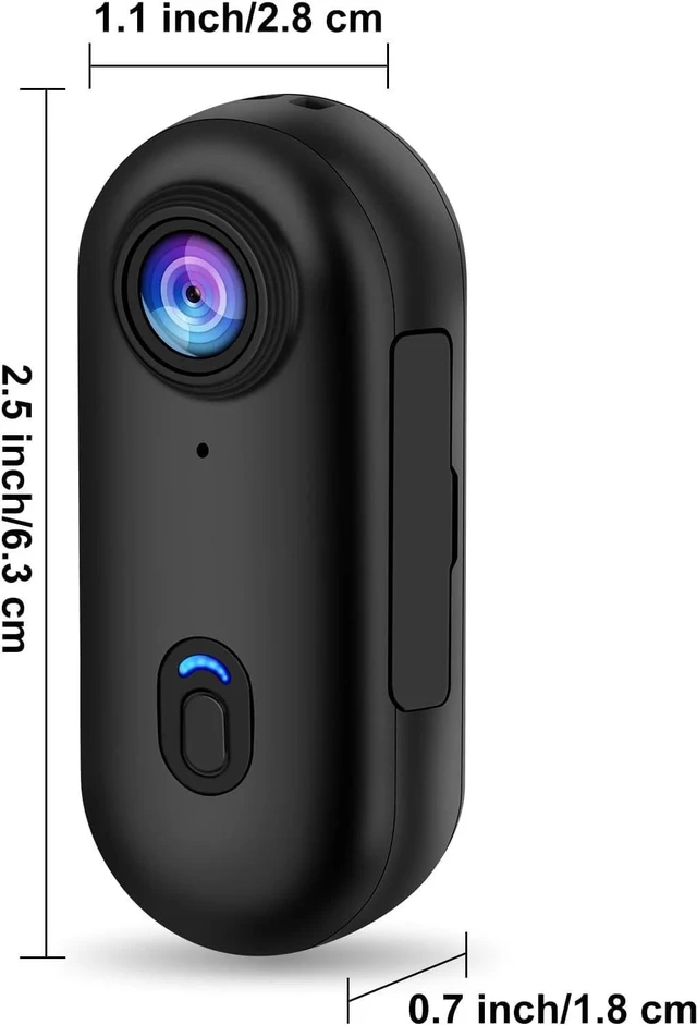 Alt view image 3 of 7 - _Mega Brand 64GB FHD 1080P Mini Body Camera, Wearable Action Body Cam, Thumb Size Hands Free Recording Body Worn Camera, Premium Portable Camcorder Mount Anywhere for Pet Walking, Work, Travel (Black)