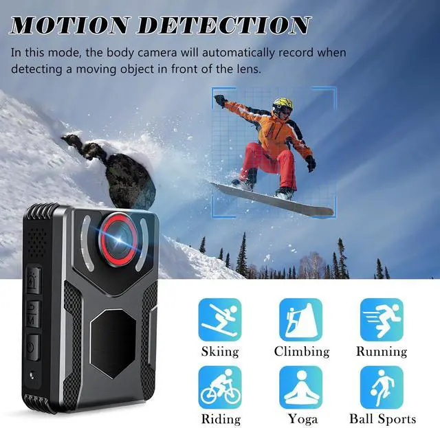 Alt view image 2 of 7 - _Mega Brand 128GB Wearable Body Camera with Audio and Video Recording, 1080P FHD Body Cam with IR Night Vision for Law Enforcement Security Guard Civilian