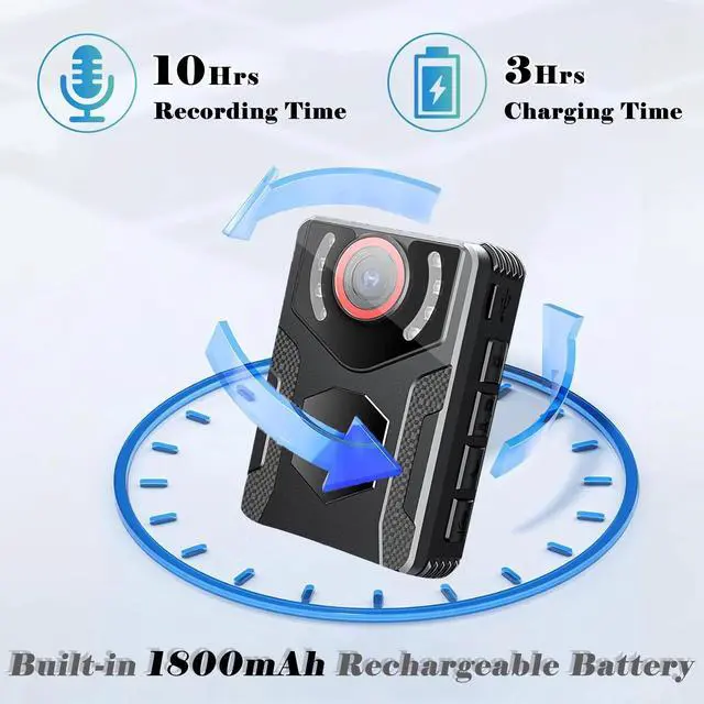 Alt view image 7 of 7 - _Mega Brand 128GB Wearable Body Camera with Audio and Video Recording, 1080P FHD Body Cam with IR Night Vision for Law Enforcement Security Guard Civilian