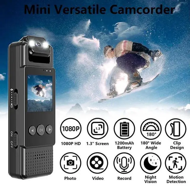 Alt view image 3 of 7 - _Mega Brand 1080P WiFi Body Camera with Audio and Video Recording Wearable Body Cam Mini Clip-on Camera Camcorder with 180° Rotatable Lens Night Vision Motion Detection