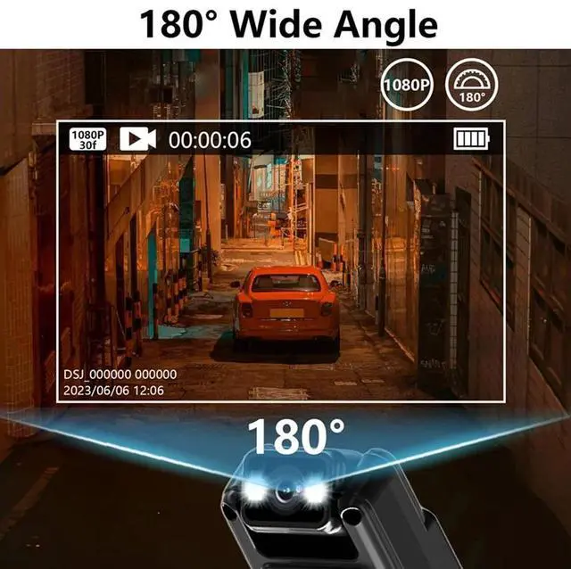 Alt view image 4 of 7 - _Mega Brand 1080P WiFi Body Camera with Audio and Video Recording Wearable Body Cam Mini Clip-on Camera Camcorder with 180° Rotatable Lens Night Vision Motion Detection