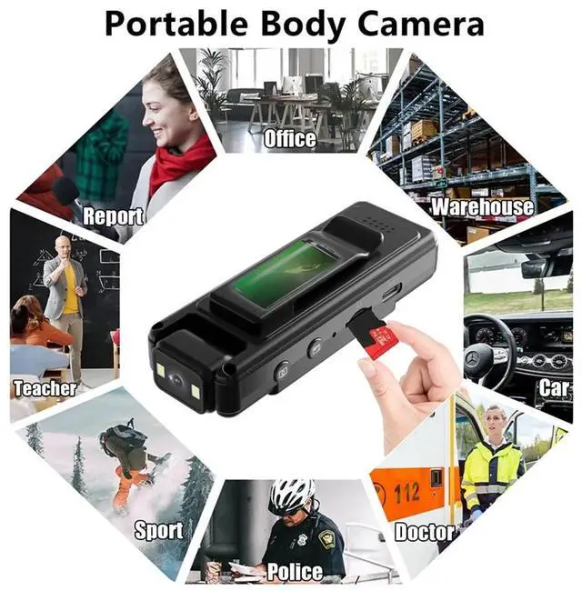 Alt view image 6 of 7 - _Mega Brand 1080P WiFi Body Camera with Audio and Video Recording Wearable Body Cam Mini Clip-on Camera Camcorder with 180° Rotatable Lens Night Vision Motion Detection