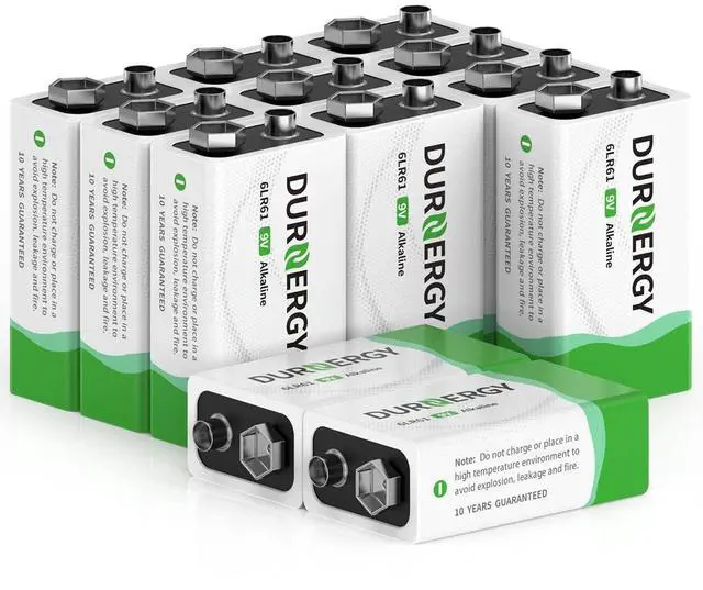 Main image of _Mega Brand 9V Batteries 12 Pack, 10-Year Shelf Life, 9v Battery for Smoke Detector, 9 Volt Power Supply for Guitar Pedals, Square Batteries 9V Alkaline Batteries