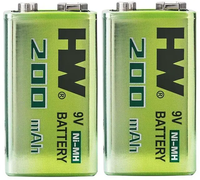 Main image of _Mega Brand 9V Batteries for Smoke Detector Alarm, 2 Pack Rechargeable 9V Batteries Pre-Charged All-Purpose NIMH Batteries, 1000 Cycles 9 Volt for Home Battery Backup Supplies Square Batteries