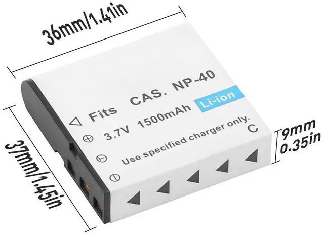 Alt view image 2 of 7 - CAS. NP-40 Battery Pack, 3 x 1500mAh Batteries & NP 40 Charger