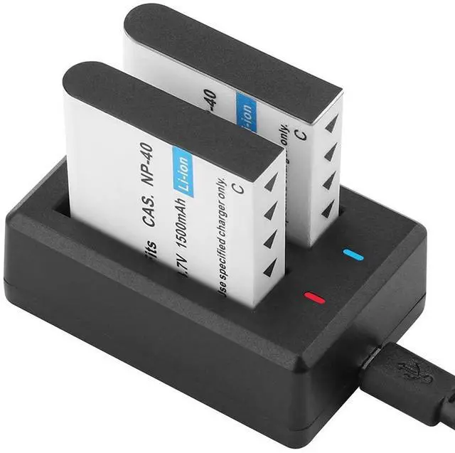 Alt view image 5 of 7 - CAS. NP-40 Battery Pack, 3 x 1500mAh Batteries & NP 40 Charger