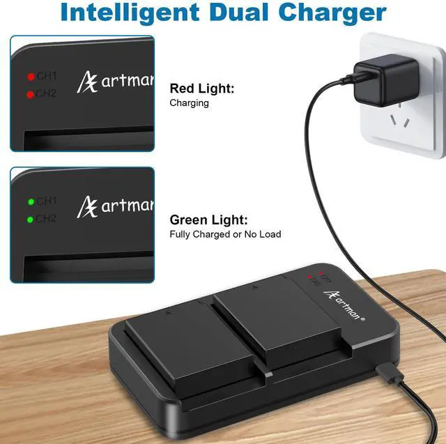 Alt view image 5 of 6 - _Mega Brand LP-E10 Battery 2-Pack 1600mAh and Rapid Dual USB Charger for Canon LP E10, EOS Rebel T7 T6 T5 T3 T100, Kiss X50 X70 X80 X90, EOS 1100D 1200D 1300D 1500D 2000D 3000D 4000D Digital Cameras