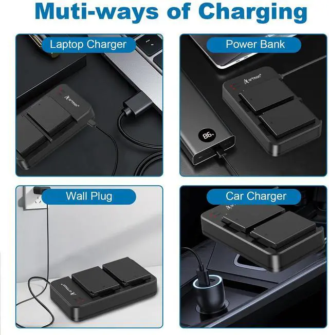 Alt view image 6 of 6 - _Mega Brand LP-E10 Battery 2-Pack 1600mAh and Rapid Dual USB Charger for Canon LP E10, EOS Rebel T7 T6 T5 T3 T100, Kiss X50 X70 X80 X90, EOS 1100D 1200D 1300D 1500D 2000D 3000D 4000D Digital Cameras