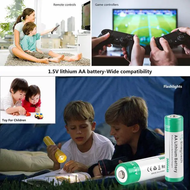 Alt view image 7 of 7 - _Mega Brand AA Lithium Battery, Double A Lithium Battery 1.5V for Blink Outdoor 4 Camera, Smart Lock, Trail Camera, Flashlight Non-Rechargeable (AA 12 Pack)