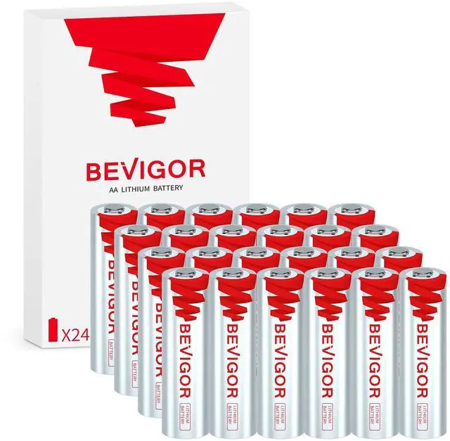 Main image of _Mega Brand Lithium AA Batteries 24 Pack, Long Lasting 1.5V 3000mAh AA Battery, 20-Year Shelf Life Lithium Batteries for Blink Camera, Flashlight, Microphone, Alarm SystemNon-Rechargeable