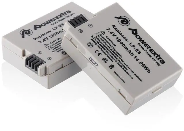 Main image of _Mega Brand 2-Pack LP E8 Battery Compatible with Canon LP-E8 Battery for Canon EOS 650D 600D 550D, Kiss X7i X6i X4 X5 X6, Rebel T3i, T2i, T4i, T5i, LC-E8E