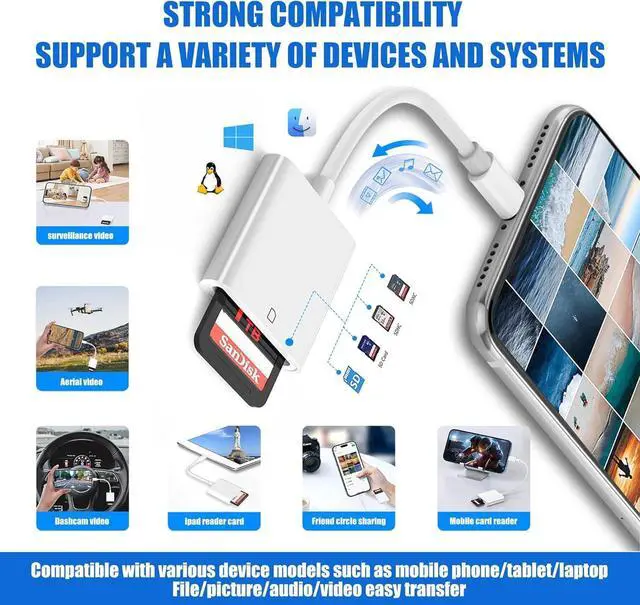 Alt view image 3 of 7 - _Mega Brand USB C SD Memory Card Reader, Type C Camera Adapter Trail Viewer for iPhone 16/15/ iPad MacBook/Air/Pro iMac/Samsung Galaxy Android
