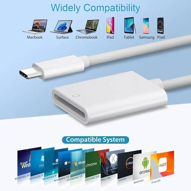 Alt view image 6 of 7 - _Mega Brand USB C SD Memory Card Reader, Type C Camera Adapter Trail Viewer for iPhone 16/15/ iPad MacBook/Air/Pro iMac/Samsung Galaxy Android