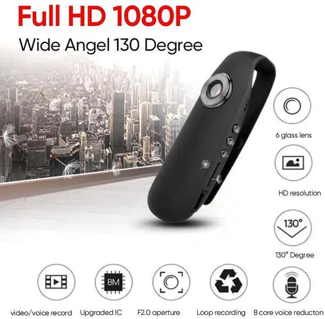 Alt view image 4 of 7 - _Mega Brand Mini Body Worn Camera 1080P - Portable Wearable Recorder with Night Vision + 32GB Card - Discreet Clip-On Cam for Security, Sports, Bike Riding & Home Use