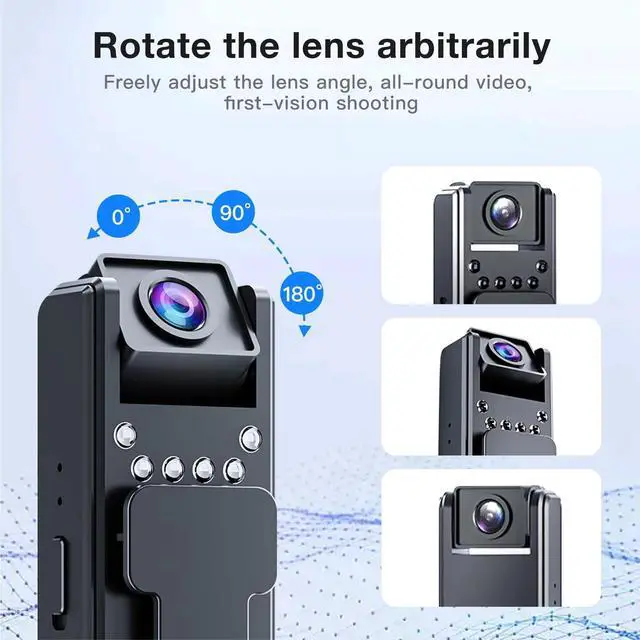 Alt view image 3 of 7 - _Mega Brand 1080P HD Body Worn Camera, Wearable Body Camera with Loop Recording, Night Vision, Back Clip for Traveling, Delivery Man, Lecture Recording, Serving Jobs