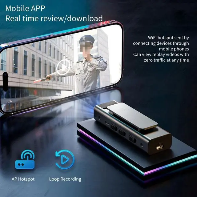Alt view image 6 of 7 - _Mega Brand Mini Body Camera Video Recorder, Ultra 1080P Small Portable Wearable Hidden Cameras with Clip & Night Vision, Micro Pocket Body Worn Cam for Sport, Pet, Home Office, Security, Work Records