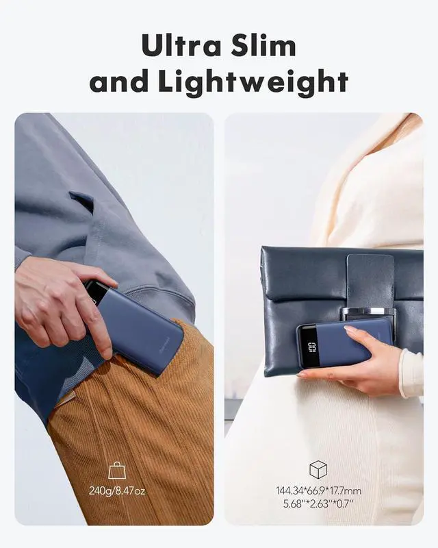 Alt view image 5 of 7 - Portable Charger with Built in Cables, Power Bank with Cords Wires, Slim 10000mAh Travel Battery Pack 6 Outputs 3 Inputs 3A Fast Charging for Samsung Google Pixel LG Moto iPhone iPad