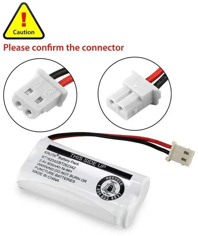 Alt view image 3 of 7 - _Mega Brand BT162342 BT262342 Cordless Phone Batteries Compatible with BT183342 BT283342 BT166342 BT266342 VTech CS6114 CS6419 CS6719 at&T EL52300 CL80111 Handset Telephone (Pack of 2)